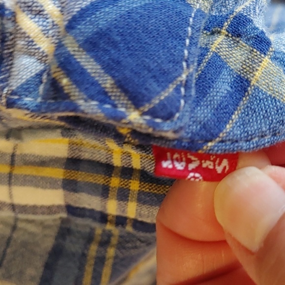🌻Women's Levis Plaid Western Pearl Snap Button Down Shirt - Picture 3 of 8